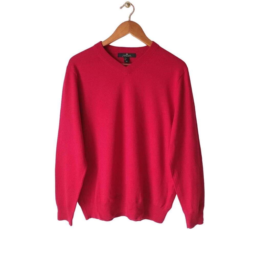 Daniel Bishop Red Merino Wool Sweater Size Large
